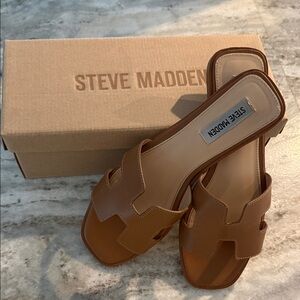 Steve Madden Cognac Leather Sandals